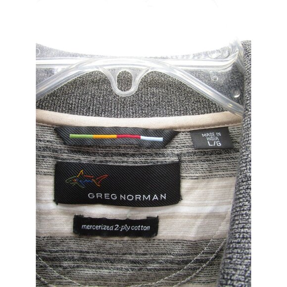 Greg Norman Polo Shirt Large TPC Boston Golf Club Striped Logo Cotton - Picture 9 of 11